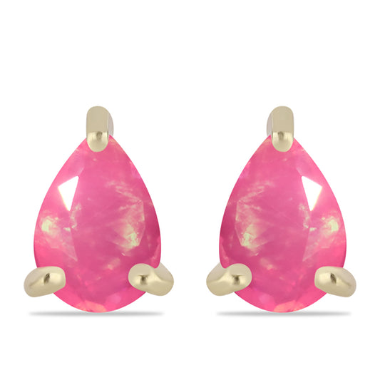 Cercei din Argint 925 Placat cu Aur ( 0.94 grame ) cu Opal Etiopian Roz Lega Dembi 0.47 Carate