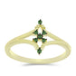 Inel din Argint 925 Placat cu Aur ( 1.87 grame ) cu Diamant Verde 0.08 Carate