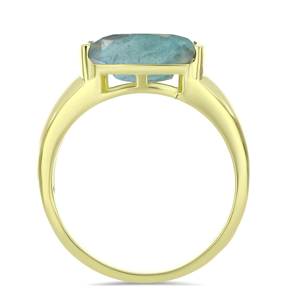 Inel din Argint 925 Placat cu Aur ( 3.31 grame ) cu Labradorit 3.35 Carate 2 