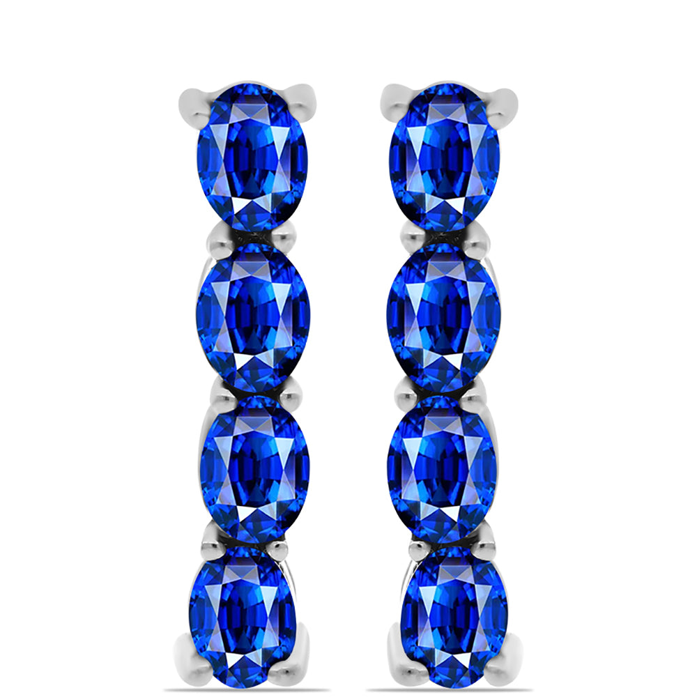 Cercei din Argint 925 ( 2.34 grame ) cu Safir Albastru Australian 1.99 Carate 1 