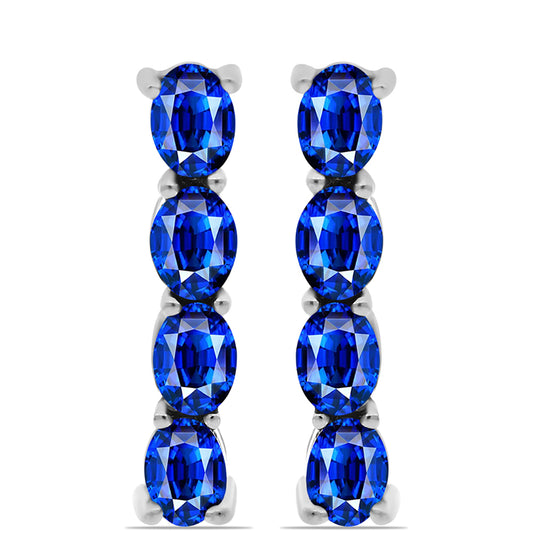 Cercei din Argint 925 ( 2.34 grame ) cu Safir Albastru Australian 1.99 Carate