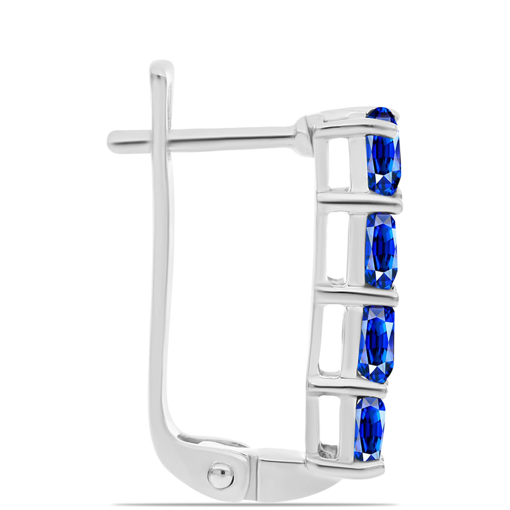 Cercei din Argint 925 ( 2.34 grame ) cu Safir Albastru Australian 1.99 Carate