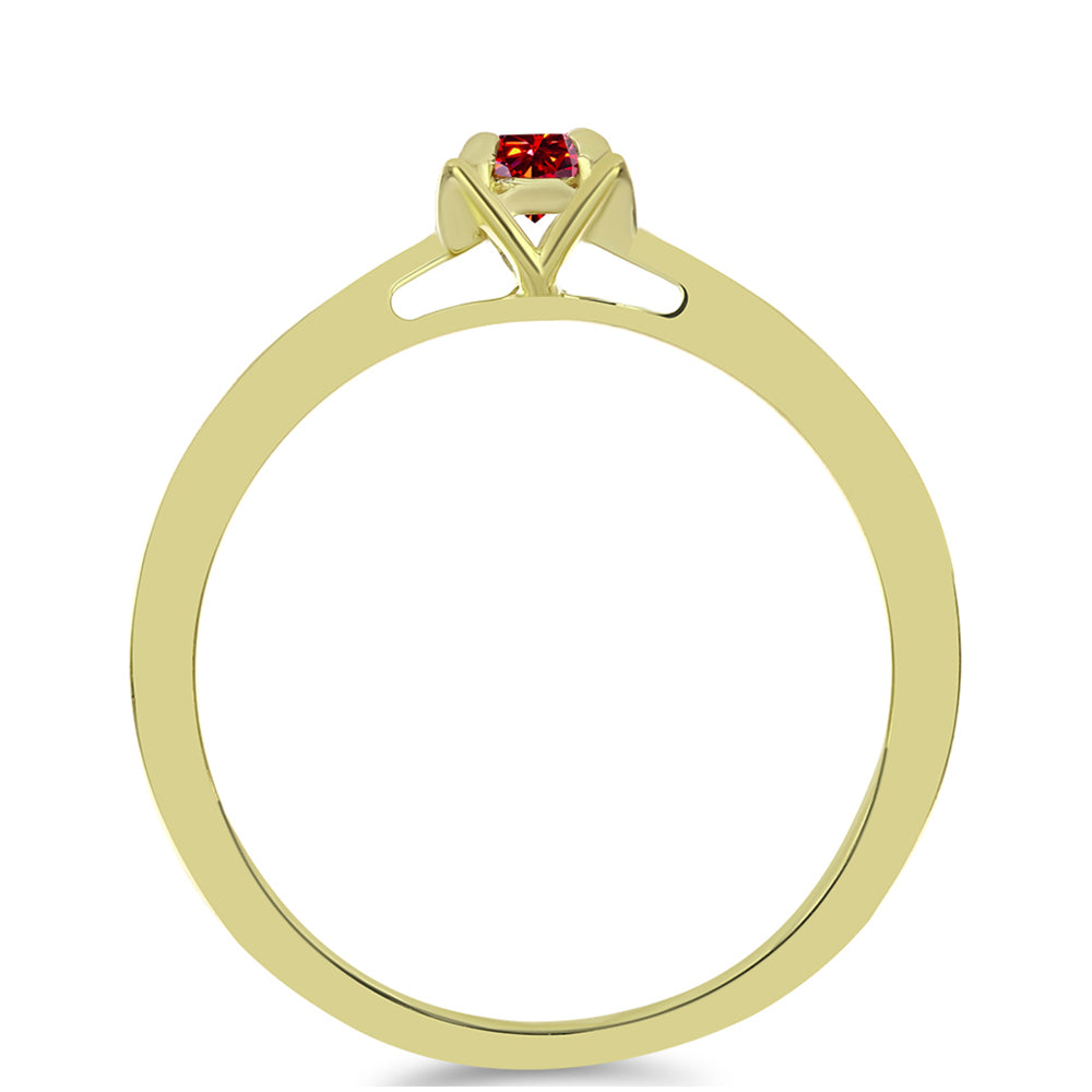 Inel din Argint 925 Placat cu Aur ( 2.24 grame ) cu Moissanite Roșu Majestic 0.14 Carate 2 