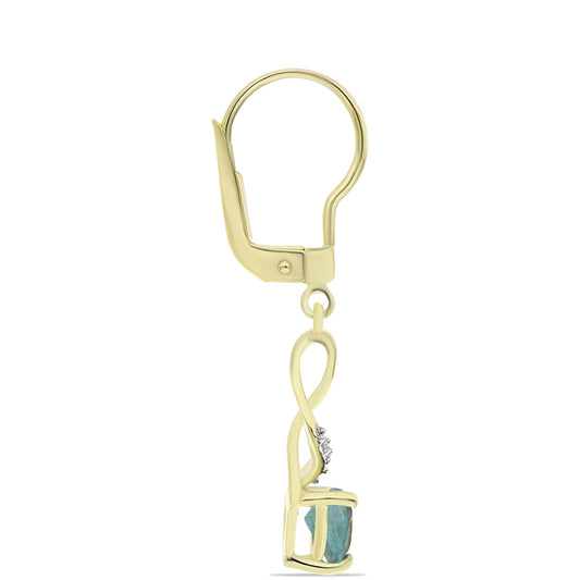 Cercei din Argint 925 Placat cu Aur ( 1.81 grame ) cu Labradorit și Topaz Alb 1.08 Carate