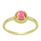 Inel din Argint 925 Placat cu Aur ( 1.96 grame ) cu Opal Etiopian Roz Lega Dembi 0.26 Carate