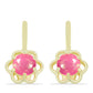 Cercei din Argint 925 Placat cu Aur ( 2.23 grame ) cu Opal Etiopian Roz Lega Dembi 0.54 Carate