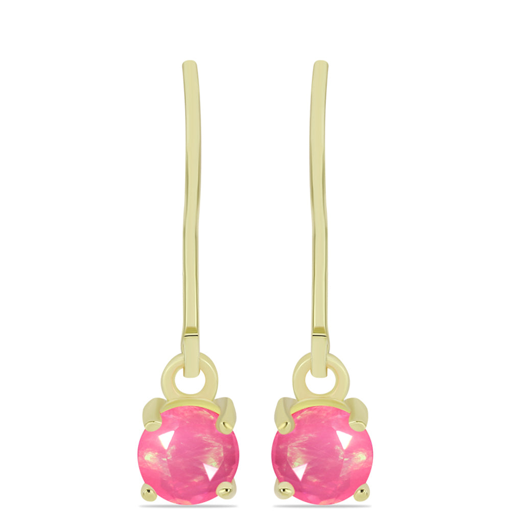 Cercei din Argint 925 Placat cu Aur ( 1.31 grame ) cu Opal Etiopian Roz Lega Dembi 0.54 Carate