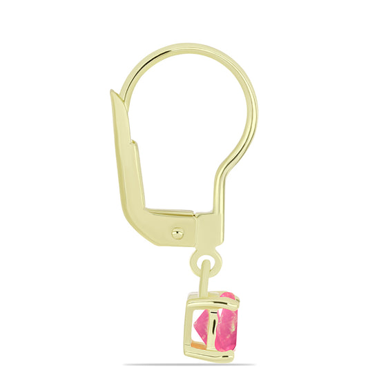 Cercei din Argint 925 Placat cu Aur ( 1.31 grame ) cu Opal Etiopian Roz Lega Dembi 0.54 Carate