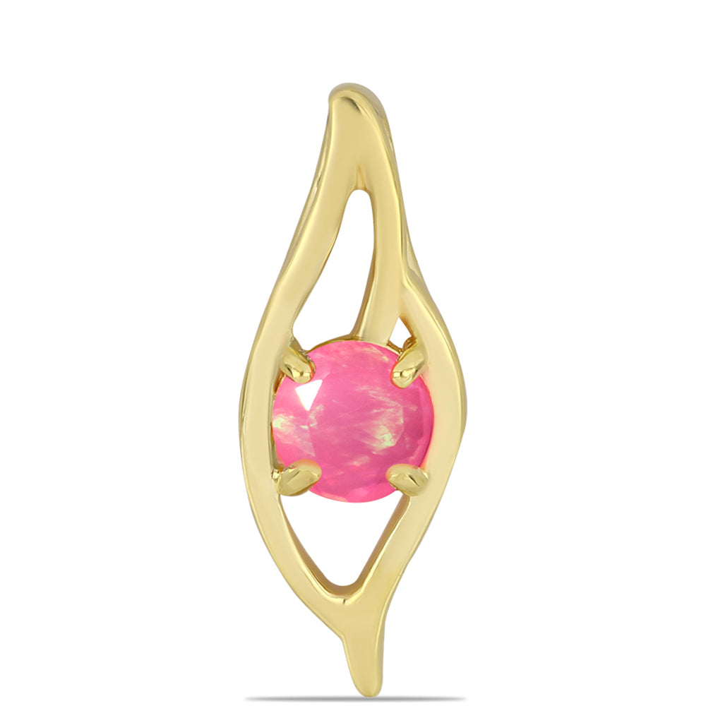 Pandantiv din Argint 925 Placat cu Aur ( 0.95 grame ) cu Opal Etiopian Roz Lega Dembi 0.28 Carate 1 