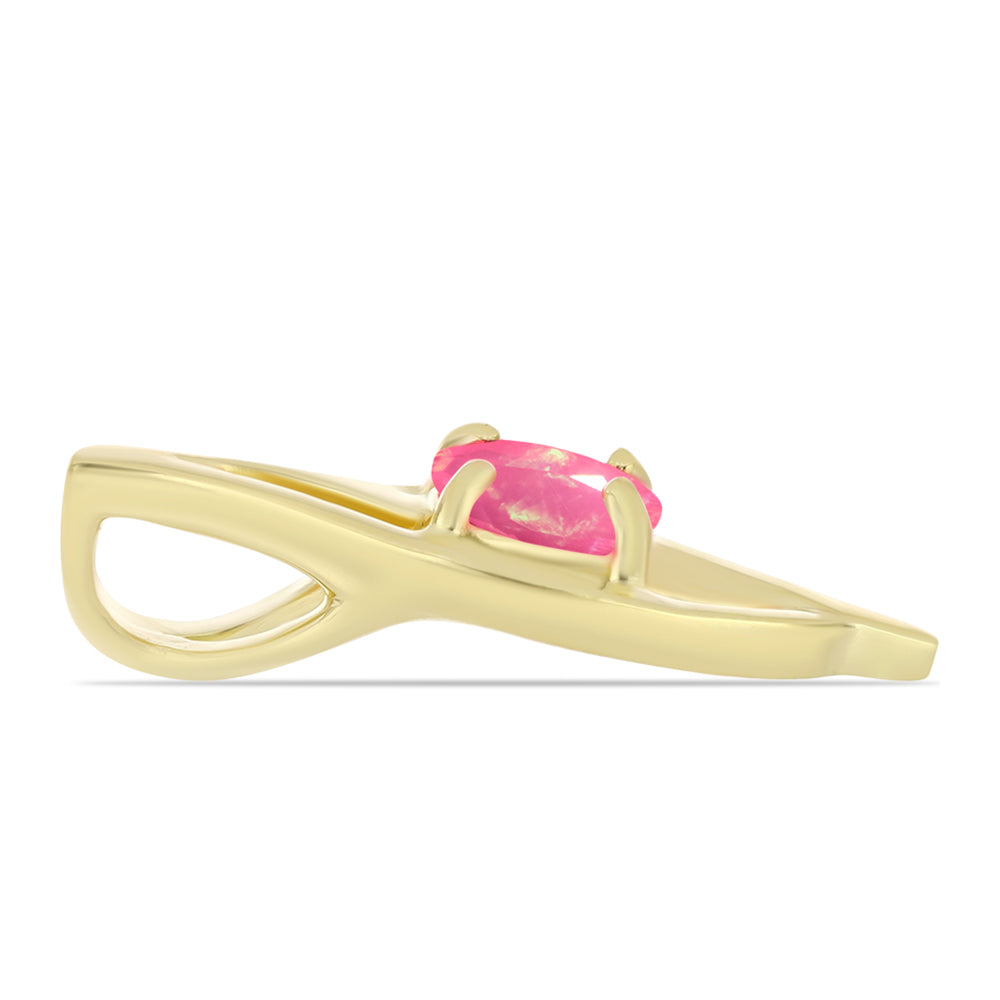 Pandantiv din Argint 925 Placat cu Aur ( 0.95 grame ) cu Opal Etiopian Roz Lega Dembi 0.28 Carate 2 