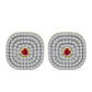 Cercei din Argint 925 Placat cu Aur ( 7.13 grame ) cu Moissanite Roșu Majestic și Topaz Alb 1.95 Carate