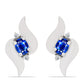 Cercei din Argint 925 ( 1.62 grame ) cu Safir Albastru Australian și Topaz Alb 0.54 Carate