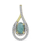 Pandantiv din Argint 925 Placat cu Aur ( 1.94 grame ) cu Labradorit și Topaz Alb 2.04 Carate