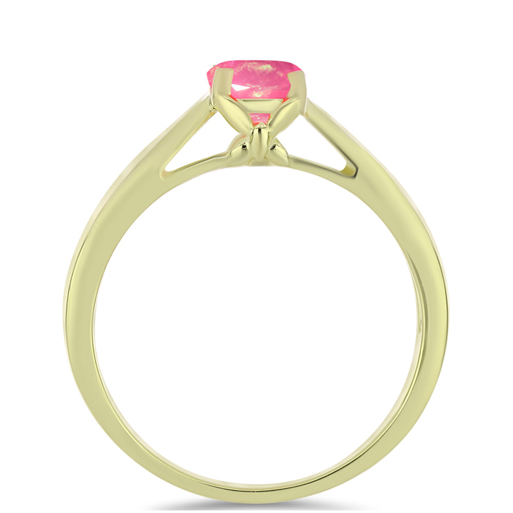 Inel din Argint 925 Placat cu Aur ( 2.87 grame ) cu Opal Etiopian Roz Lega Dembi 0.49 Carate