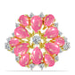 Inel din Argint 925 Placat cu Aur ( 6.01 grame ) cu Opal Etiopian Roz Lega Dembi și Topaz Alb 2.76 Carate