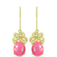 Cercei din Argint 925 Placat cu Aur ( 3.39 grame ) cu Opal Etiopian Roz Lega Dembi 2.92 Carate