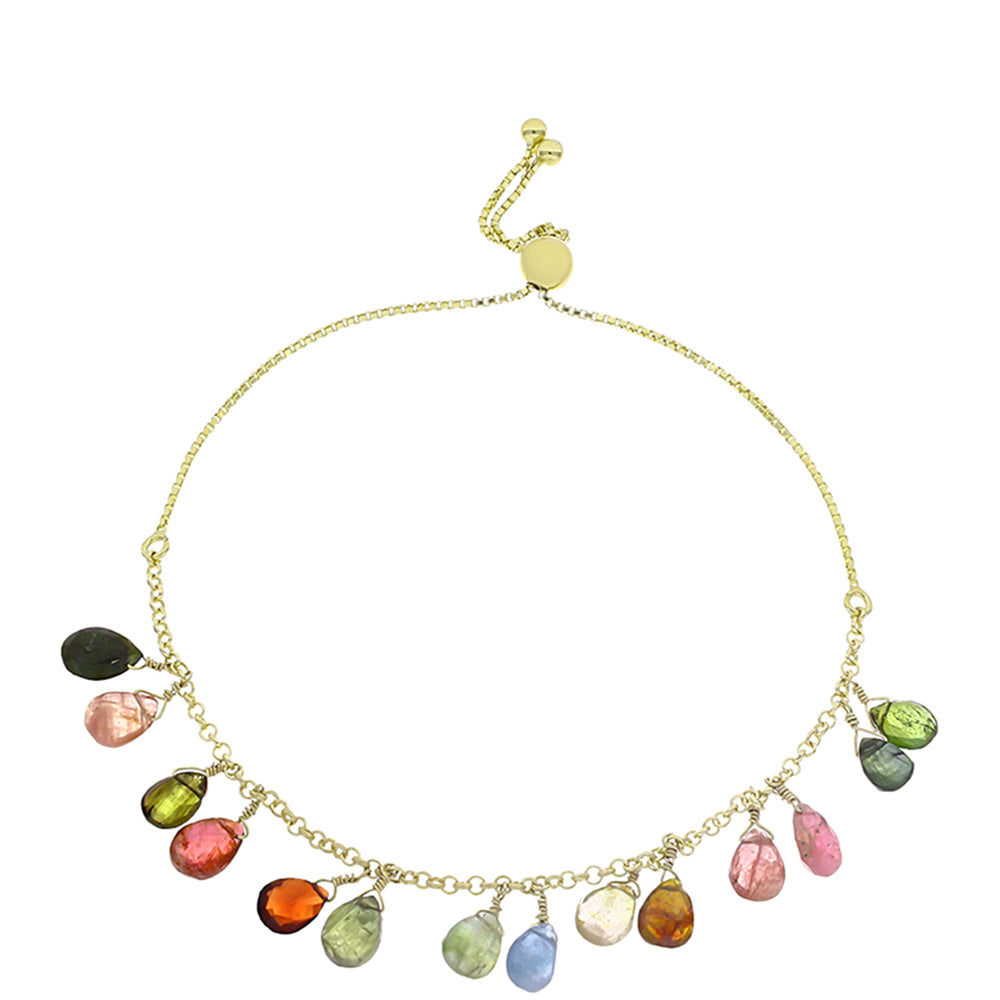 Brățară din Argint 925 Placat cu Aur ( 2.68 grame ) cu Turmalină Chakra 15.99 Carate 1 