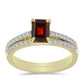 Set din Argint 925 Placat cu Aur ( 3.1 grame ) cu Moissanite Roșu Majestic și Topaz Alb 1.35 Carate ( Inel )