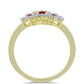 Inel din Argint 925 Placat cu Aur ( 2.17 grame ) cu Moissanite Roșu Majestic și Topaz Alb 0.65 Carate