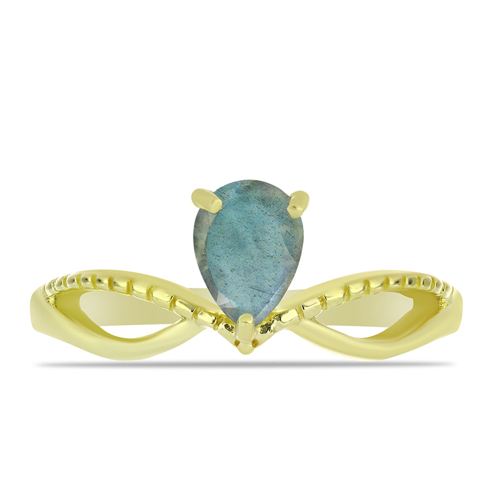 Inel din Argint 925 Placat cu Aur ( 2.39 grame ) cu Labradorit 0.62 Carate