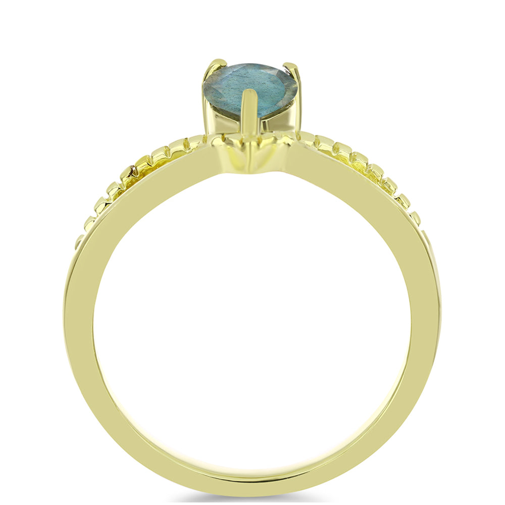 Inel din Argint 925 Placat cu Aur ( 2.39 grame ) cu Labradorit 0.62 Carate 2 