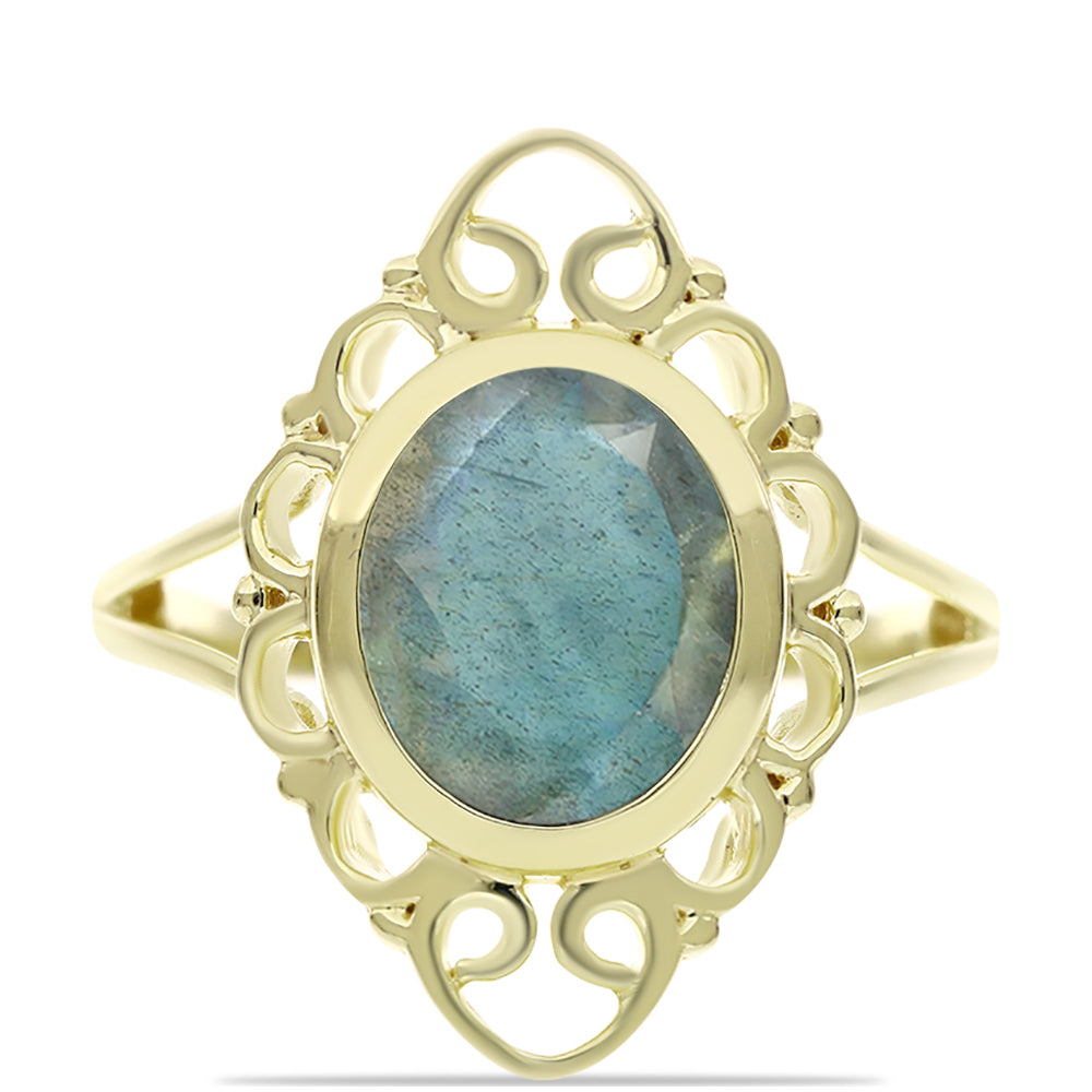 Inel din Argint 925 Placat cu Aur ( 3.17 grame ) cu Labradorit 2.55 Carate
