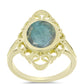 Inel din Argint 925 Placat cu Aur ( 3.17 grame ) cu Labradorit 2.55 Carate