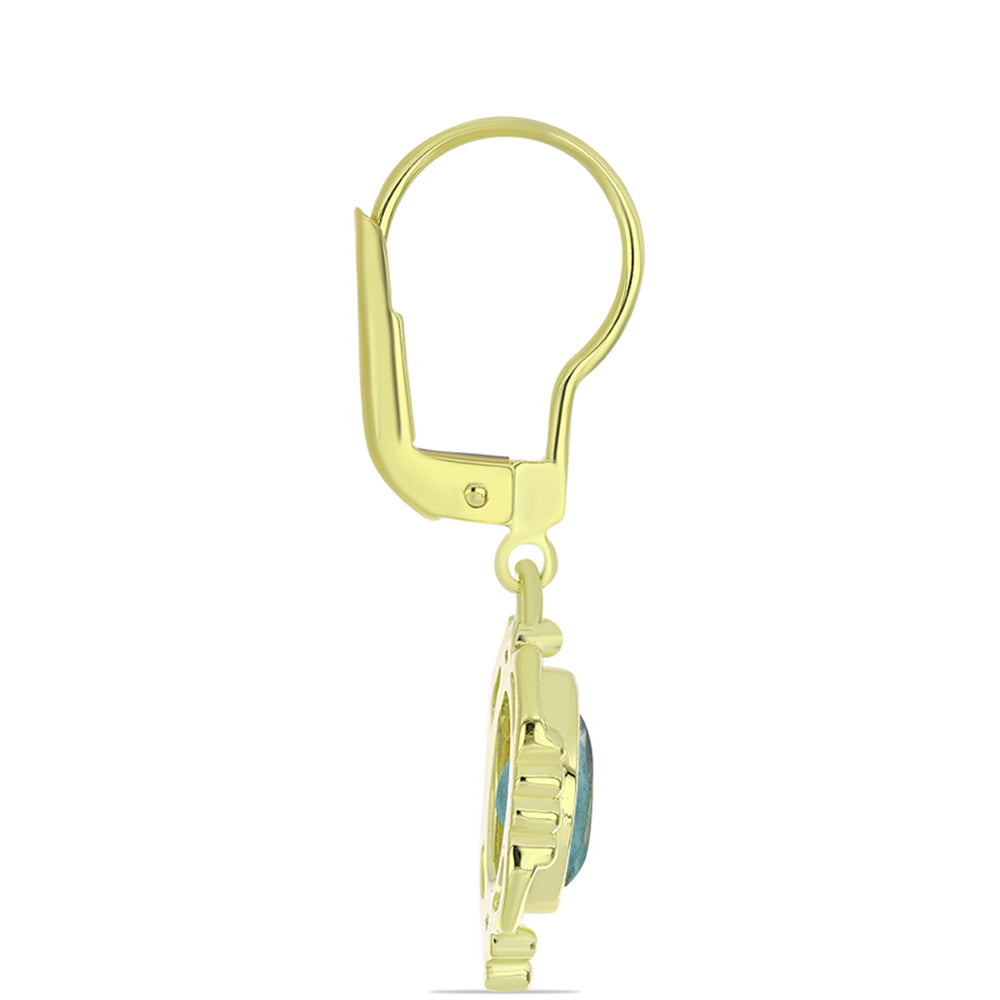 Cercei din Argint 925 Placat cu Aur ( 3.02 grame ) cu Labradorit 1.63 Carate 2 
