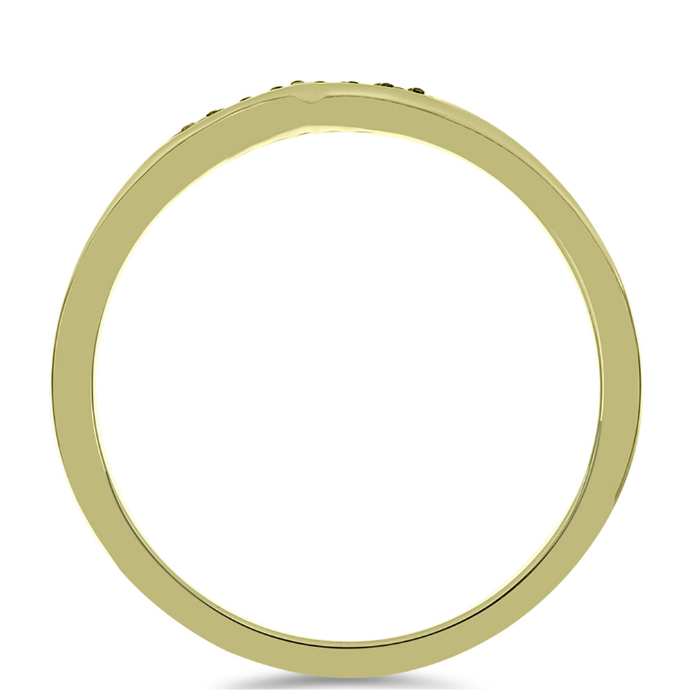 Inel din Argint 925 Placat cu Aur ( 2 grame ) cu Diamant Verde 0.04 Carate