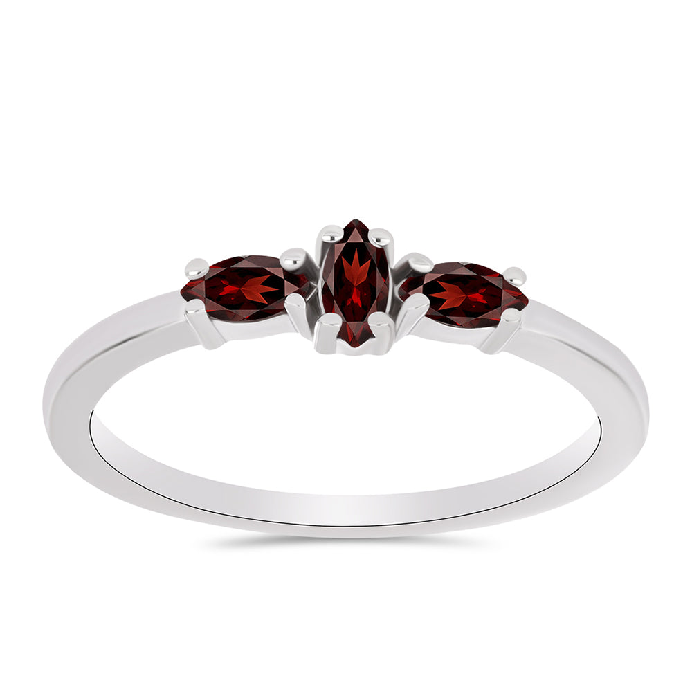 Inel din Argint 925 ( 1.89 grame ) cu Granat Barton 0.6 Carate