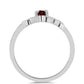 Inel din Argint 925 ( 2.21 grame ) cu Granat Barton și Topaz Alb 0.38 Carate