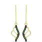 Cercei din Argint 925 Placat cu Aur ( 2.2 grame ) cu Diamant Verde 0.11 Carate