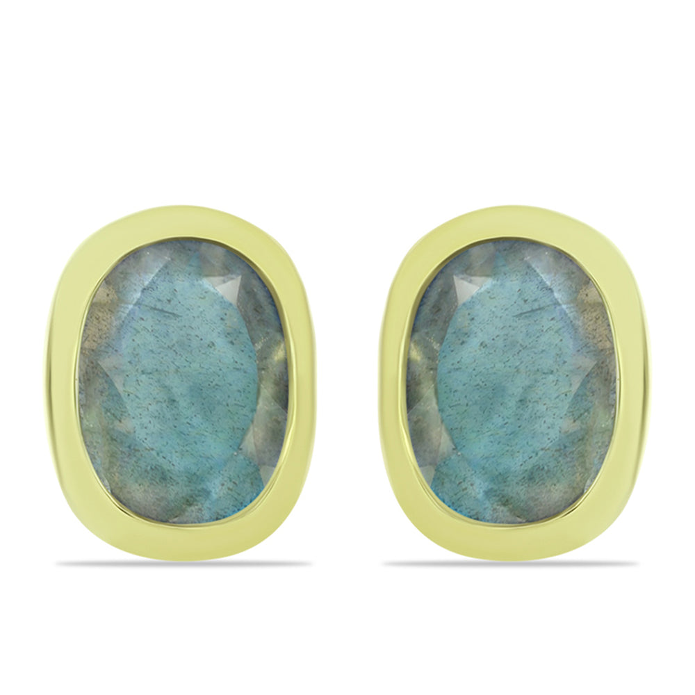 Cercei din Argint 925 Placat cu Aur ( 1.28 grame ) cu Labradorit 1.83 Carate 1 