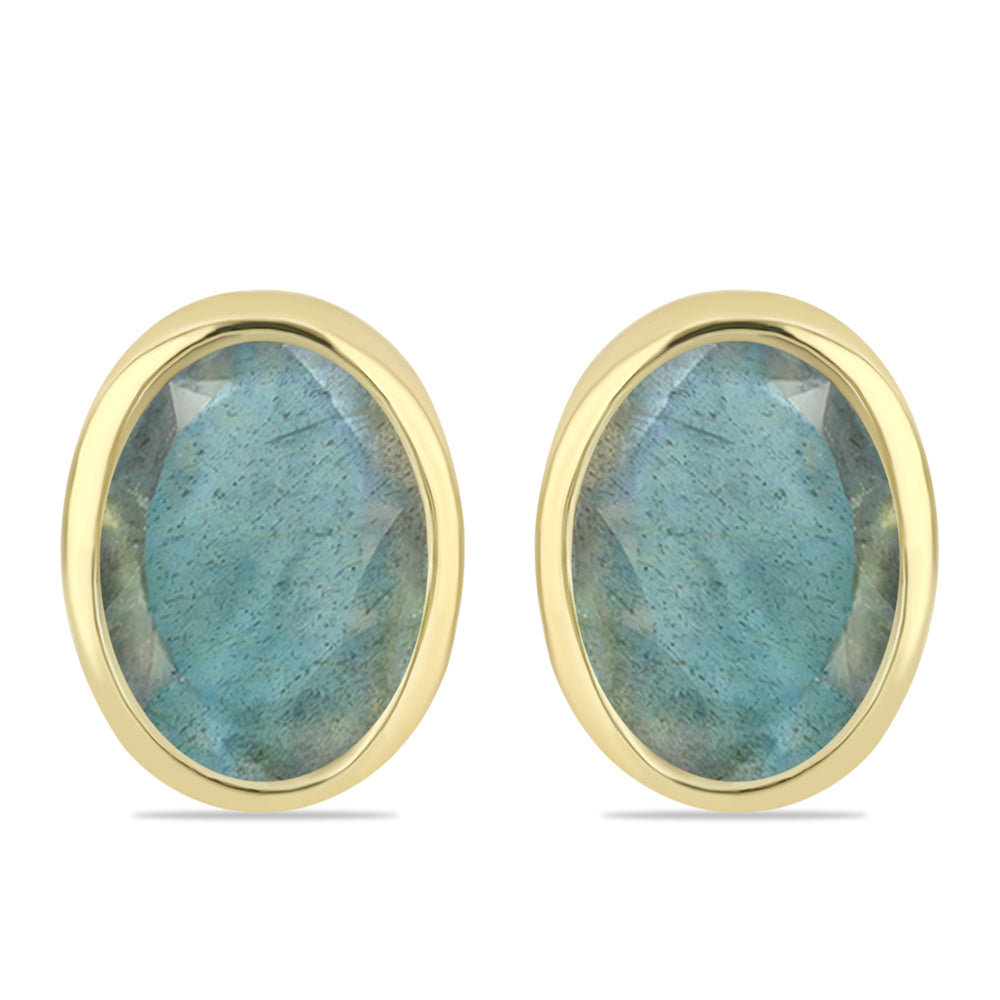 Cercei din Argint 925 Placat cu Aur ( 1.5 grame ) cu Labradorit 1.57 Carate 1 