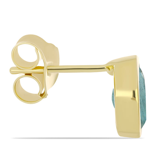 Cercei din Argint 925 Placat cu Aur ( 1.5 grame ) cu Labradorit 1.57 Carate