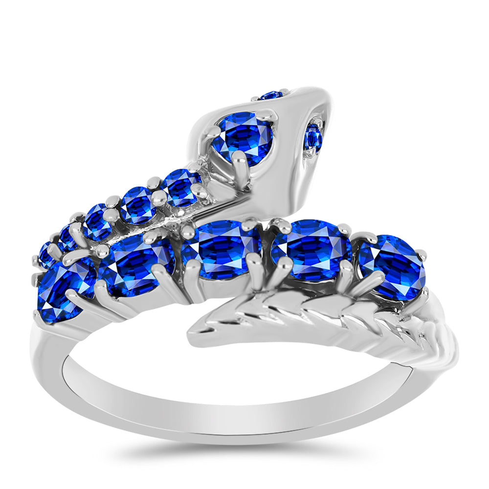 Inel din Argint 925 ( 4.08 grame ) cu Safir Albastru Australian 1.59 Carate 3 