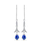 Cercei din Argint 925 ( 1.94 grame ) cu Safir Albastru Australian și Topaz Alb 1.34 Carate