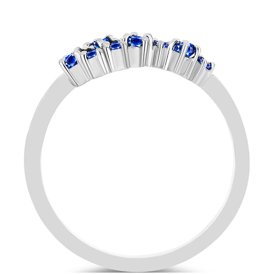 Inel din Argint 925 ( 2.28 grame ) cu Safir Albastru Australian și Topaz Alb 0.35 Carate