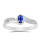 Inel din Argint 925 ( 2.16 grame ) cu Safir Albastru Australian și Topaz Alb 0.47 Carate