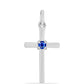 Cruce Pandantiv din Argint 925 ( 0.88 grame ) cu Safir Albastru Australian 0.17 Carate