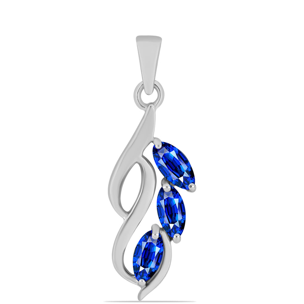 Pandantiv din Argint 925 ( 1.8 grame ) cu Safir Albastru Australian 1.13 Carate 1 