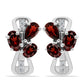 Cercei din Argint 925 ( 3.28 grame ) cu Granat Barton și Topaz Alb 1.69 Carate