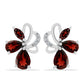 Cercei din Argint 925 ( 3.22 grame ) cu Granat Barton și Topaz Alb 3.05 Carate