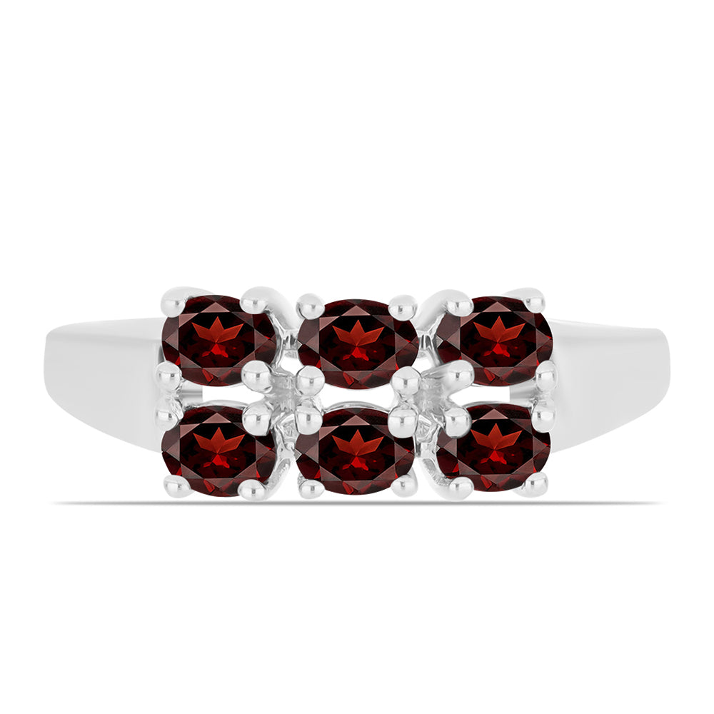 Inel din Argint 925 ( 2.66 grame ) cu Granat Barton 1.31 Carate 1 