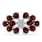 Inel din Argint 925 ( 3.24 grame ) cu Granat Barton și Topaz Alb 2.61 Carate
