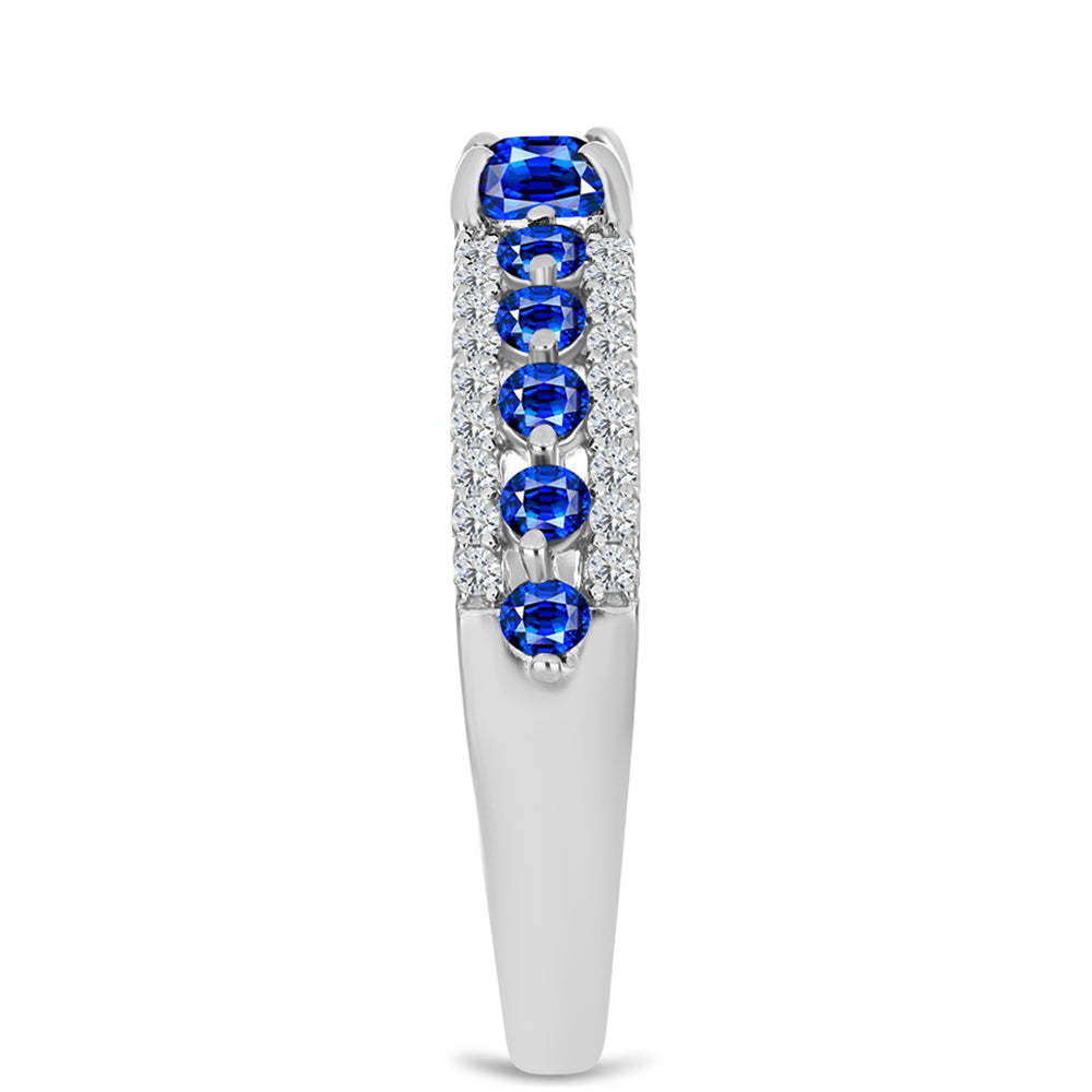 Inel din Argint 925 ( 2.74 grame ) cu Safir Albastru Australian și Topaz Alb 1.33 Carate 4 