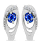 Cercei din Argint 925 ( 2.72 grame ) cu Safir Albastru Australian și Topaz Alb 0.57 Carate