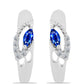 Cercei din Argint 925 ( 3.42 grame ) cu Safir Albastru Australian și Topaz Alb 0.34 Carate