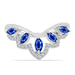 Inel din Argint 925 ( 2.44 grame ) cu Safir Albastru Australian și Topaz Alb 0.97 Carate