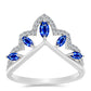 Inel din Argint 925 ( 2.44 grame ) cu Safir Albastru Australian și Topaz Alb 0.97 Carate